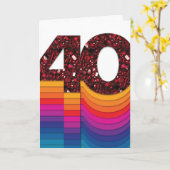 はっきりしたマイルストーン40 – 記念日 カード (黄色い花)