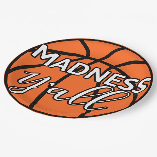 はっきりしたマッドネス・オールバスケットボールウォッチパーティー ペーパープレート (アングル)
