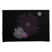 はっきりしたマルーン、ピンクと白のデイジーとグリッター 枕カバー (正面右)