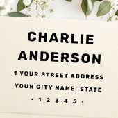 はっきりしたミニマルモダン名差出人住所 ラバースタンプ