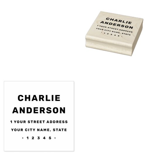 はっきりしたミニマルモダン名差出人住所 ラバースタンプ (押印)