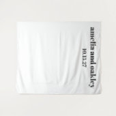 はっきりしたミニマル白黒カスタム結婚式の背景 タペストリー (正面(横))