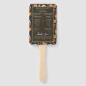 はっきりしたミニマル素朴バラロマンチック結婚式 プログラム ハンドファン (裏面)