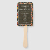 はっきりしたミニマル素朴バラロマンチック結婚式 プログラム ハンドファン (正面)