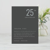 はっきりしたミニマルBlack Blue Any Year Anniversary サンキューカード (スタンド正面)