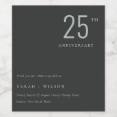 はっきりしたミニマルBlack Blue Any Year Anniversary ワインラベル (シングルラベル)