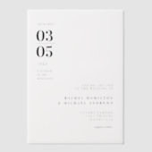 はっきりしたミニマルTrending結婚、s ベラム紙招待状 (正面)