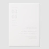 はっきりしたミニマルTrending結婚、s ベラム紙招待状 (正面)