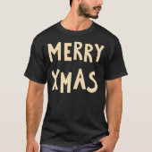 はっきりしたメリークリスマスタイポグラフィ Tシャツ (正面)