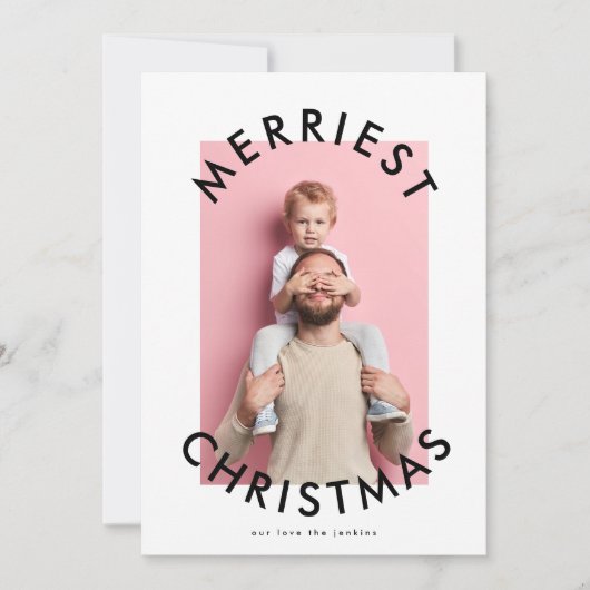 はっきりしたメリー数々のシンプルモダンChristmas Photo シーズンカード (正面)