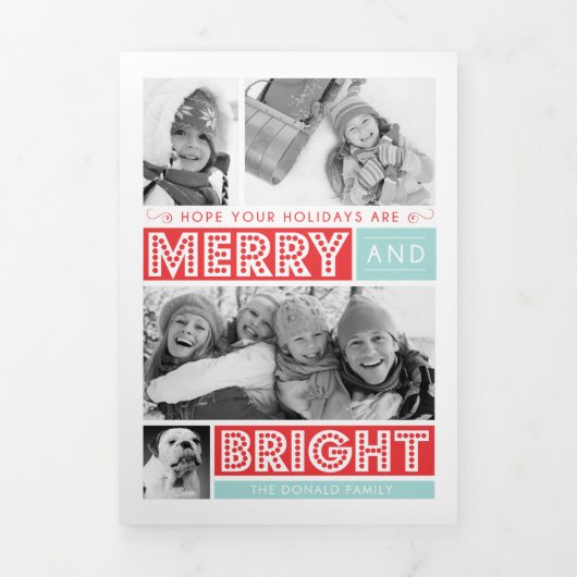 はっきりしたメリー明るい写真 三つ折りクリスマスカード (カバー)