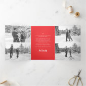 はっきりしたメリー明るい写真 三つ折りクリスマスカード (内部)