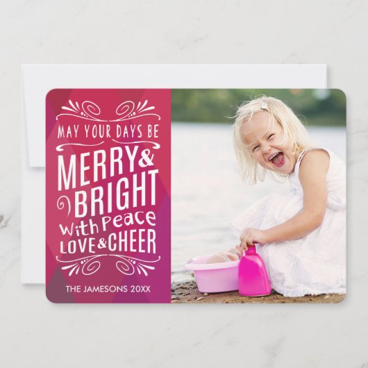 はっきりしたメリー明るい幾何学的な写真 シーズンカード (正面)