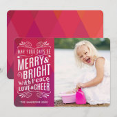 はっきりしたメリー明るい幾何学的な写真 シーズンカード (正面/裏面)
