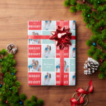 はっきりしたメリー&Bright Photo Christmas ラッピングペーパー<br><div class="desc">折り紙プリントによる多くのホリデーカードデザインの間のクラシックデザイン。このデザインは、「明るく」と書かれたサイドはっきりしたタイポグラフィに沿ってメリー2枚の家族写真のギャラリーを備えている。グリーティングは明るい赤と明るい青のブロック形状で囲まれ、クラシックの白縁ど色ですっきりと仕上げる。</div>
