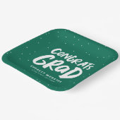 はっきりしたモダンおめでとう卒業グリーン卒業会 ペーパープレート (傾斜あり)