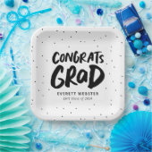 はっきりしたモダンおめでとう卒業ブラック ペーパープレート (パーティー)