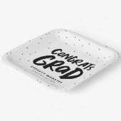 はっきりしたモダンおめでとう卒業ブラック ペーパープレート (傾斜あり)