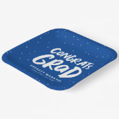 はっきりしたモダンおめでとう卒業ブルー ペーパープレート (傾斜あり)