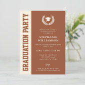 はっきりしたモダンエレガント卒業写真 招待状 (スタンド正面)