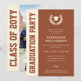 はっきりしたモダンエレガント卒業写真 招待状