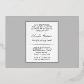 はっきりしたモダンエレガントGrad Photo Announcement Card 箔招待状 (裏面)