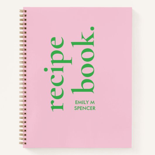 はっきりしたモダンカラフルシンプルレシピ ノートブック (正面)