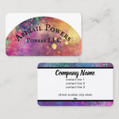 はっきりしたモダンカラフル水彩半円 名刺 (正面/裏面)