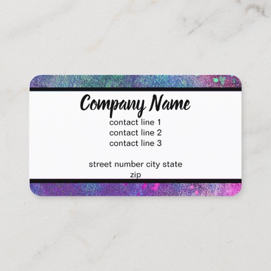 はっきりしたモダンカラフル水彩半円 名刺 (裏面)