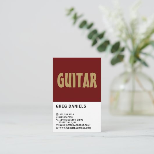 はっきりしたモダンギタリストプロフェッショナルミュージシャン 名刺 (スタンド正面)
