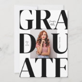 はっきりしたモダンクラシック写真卒業 招待状 (正面)