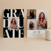 はっきりしたモダンクラシック写真卒業 招待状