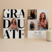 はっきりしたモダンクラシック写真卒業 招待状