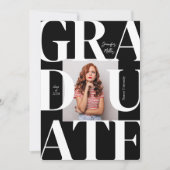 はっきりしたモダンクラシック写真卒業 招待状 (正面)