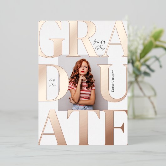 はっきりしたモダンクラシック招待状 箔招待状 (立ち正面)