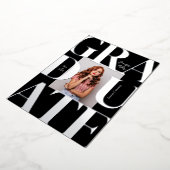 はっきりしたモダンクラシック招待状 箔招待状 (回転した状態)