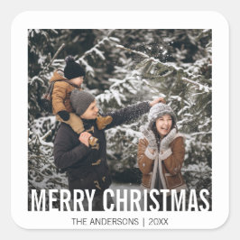 はっきりしたモダンクリスマス スクエアシール
