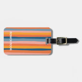 はっきりしたモダンシンプルカスタムストライプPINKカラフル PINK ラゲッジタグ (正面横)