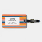 はっきりしたモダンシンプルカスタムストライプPINKカラフル PINK ラゲッジタグ (裏面横)