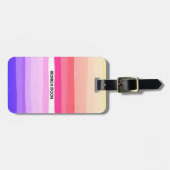 はっきりしたモダンシンプルカスタムストライプPINKカラフル PINK ラゲッジタグ (正面横)