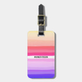 はっきりしたモダンシンプルカスタムストライプPINKカラフル PINK ラゲッジタグ (正面縦)