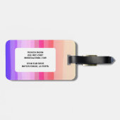 はっきりしたモダンシンプルカスタムストライプPINKカラフル PINK ラゲッジタグ (裏面横)