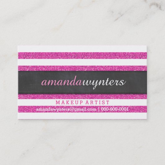 はっきりしたモダンシンプルグリッター 名刺 (正面)