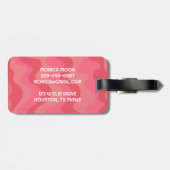はっきりしたモダンシンプルストライプカスタム波ピンクのかわいらし ラゲッジタグ (裏面横)