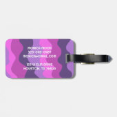 はっきりしたモダンシンプルストライプ波ピンクパープルカスタム ラゲッジタグ (裏面横)