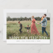 はっきりしたモダンシンプルハッピーニューイヤーホリデーカード シーズンカード (正面)