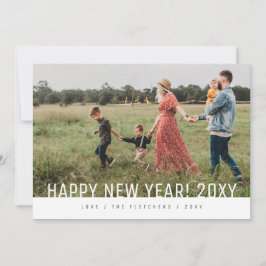 はっきりしたモダンシンプルハッピーニューイヤーホリデーカード シーズンカード