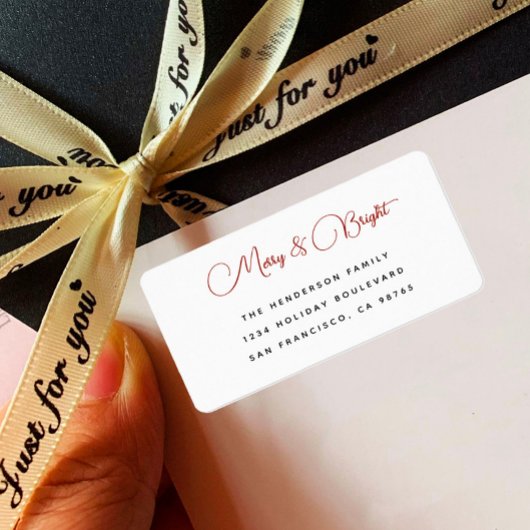 はっきりしたモダンシンプルメリー差出人住所 ラベル