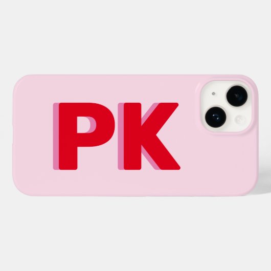 はっきりしたモダンシンプル赤・ピンクイニシャルモノグラム Case-Mate iPhoneケース (裏面 (横))