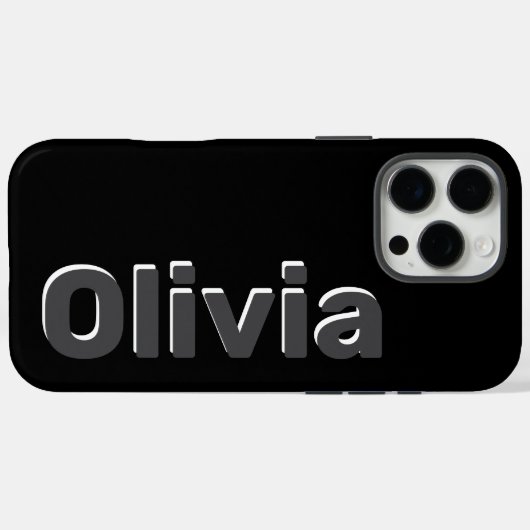 はっきりしたモダンシンプル黒とグレーの名前 Case-Mate iPhoneケース (裏面 (横))